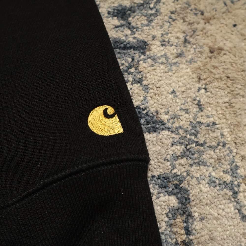 Carhartt WIP Hooded Chase Sweatshirt Work In Progress Hoodie Black Medium Men - Picture 3 of 6